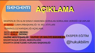 SEGEM SSS AÃ‡IKLAMASI VE AYRINTILI ANLATIMI  SINAVDA Ã‡IKABÄ°LÄ°R  eksper segem hukukbilim [upl. by Shaper]