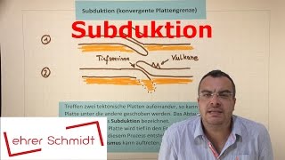 Subduktion  konvergente Plattengrenze  Erdkunde  Plattentektonik  Lehrerschmidt [upl. by Murat]