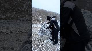 The whole bike got frozen in the snow 😱 shortsfeed viralvideo viralshort [upl. by Yolane]