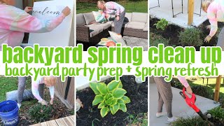 BACKYARD SPRING CLEAN UP  BACKYARD PARTY PREP  SPRING REFRESH [upl. by Neellek]