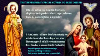 THE quotNEVER FAILSquot SPECIAL NOVENA TO SAINT JOSEPH [upl. by Adnorhs]