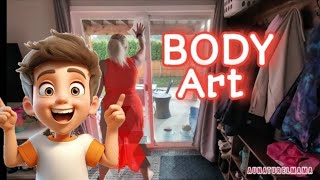 🇺🇲4K Body Art suit  Cleaning Mirror on window  Try on haul  by lius lovely art [upl. by Feldman]