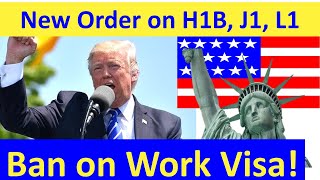 Trump signs executive order on visa New Order on American Work Visa H1B Visa J1 H2B USA Travel Ban [upl. by Hammad]