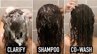 Differences between Clarifying Shampooing amp CoWashing  Curly Hair for Beginners [upl. by Sirenay]