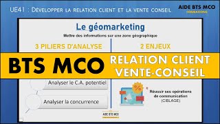 AIDE BTS MCO  Questce que le Géomarketing  Pourquoi   Relation client et vente conseil [upl. by Cnahc]