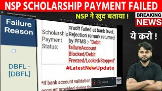 DBFL Failure in PFMS  DBFL Payment Failure Reason  NSP New Update Today🔥 [upl. by Goodden]