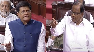 P Chidambaram Vs Piyush Goyal Speech Fight in Rajya Sabha  Parliament Live  Congress Vs BJP  YOYO [upl. by Aratahc709]