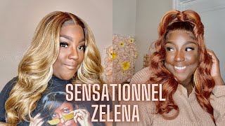 Sensationnel Cloud 9 What Lace  Wig “ZELENA”  Flamboyage SAND amp AUBURN [upl. by Deer373]