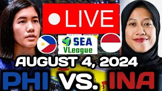 PHILIPPINES VS INDONESIA LIVE 🔴 AUGUST 4 2024  SEA VOLLEYBALL LEAGUE 2024 seavleague2024 [upl. by Edniya]