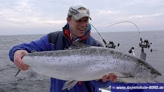 Modernes Schleppangeln vor Rügen  Trolling auf Lachs [upl. by Paulita41]