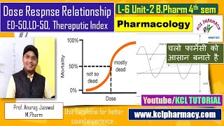 Dose Response Relationship  LD50 ED50  Therapeutic Index  L6 Unit2  PharmacologyI [upl. by Maibach]