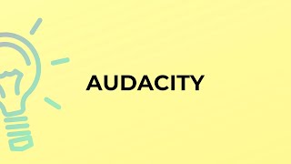 What is the meaning of the word AUDACITY [upl. by Zeitler607]