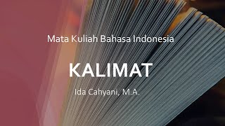 Materi Bhs Indonesia KALIMAT [upl. by Ahseei942]