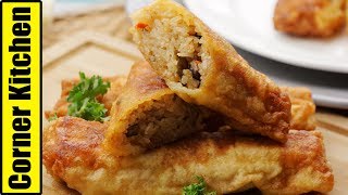 傳統辦桌菜「米糕卷」輕鬆做  Crispy Fried Glutinous Rice Roll Recipe 角落廚房Corner Kitchen [upl. by Ness]