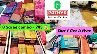 Pothys Buy 1 Get 2 Free  Chiffon Crepe Tusser Silk 2k kids Silk Saree Collection [upl. by Anairuy]