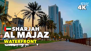 🇦🇪Sharjah Al Majaz Waterfront  Walking Tour 4K [upl. by Anierdna]