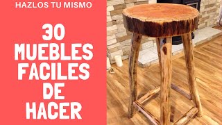 30 MUEBLES FACILES DE HACER EN MADERA [upl. by Homerus]