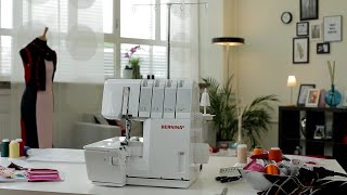 BERNINA overlockerserger L 450 first steps stitching preparation [upl. by Esinert596]