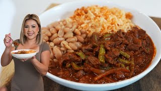 CHILE COLORADO CON NOPALES a very Mexican Traditional Recipe on a budget and under 30 minutes [upl. by Nithsa]