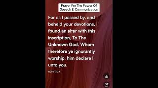 Prayer For The Power Of Speech amp Communication…In Acts 17 Paul visits Athens PowerOfSpeech [upl. by Baal]