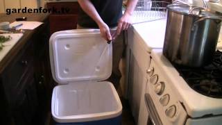 Sous Vide Cooking in a Beer Cooler  GardenForkTV [upl. by Ahseile]