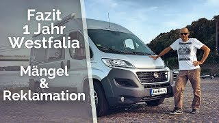 1 Jahr Westfalia Amundsen  Mängel amp Reklamationen  Wohnmobil Langzeittest [upl. by Nahtanha290]