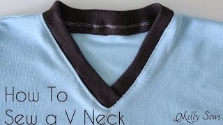 How To Sew a V Neck Tshirt [upl. by Eeldarb705]