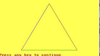 HOW TO DRAW A TRIANGLE IN QBASIC [upl. by Zabrine]