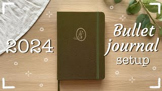 2024 bullet journal setup  Minimalist and easy 🌿  Beginner friendly  Starting a new notebook [upl. by Yrojram]