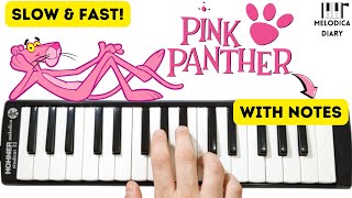 PINK PANTHER 🔍 THEME SONG  Melodica Tutorial Notes [upl. by Attenyw]