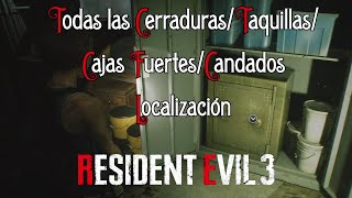 Resident Evil 3 Remake Conseguir Todas las CerradurasCajas FuertesCandadosTaquillas [upl. by Bohs944]