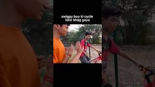 swiggy boy ki cycle leke bhag gaya shortsyoutube trending viralshort [upl. by Edya]