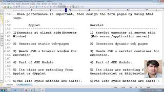 33 Whats the difference between applet amp servlet Adv Java Servlet Programming Tutorial advance java [upl. by Hershel]