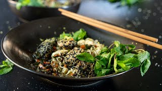 Hot Sesame Seed Meatballs with Noodles [upl. by Christy]