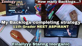 How I am Completing my backlogs🤔 MY STRATEGY 11th Grader study vlog📚 ✨ NEET ASPIRANT🩺 [upl. by Erdnaet]