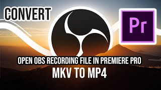 Open OBS file in Premiere Pro  MKV file to MP4  OBS Studio  Loxyo Rech [upl. by Neraa]