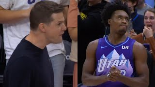 Jazz coach calls timeout as Collin Sexton hits game winner and then lose vs Lakers [upl. by Dorothi]