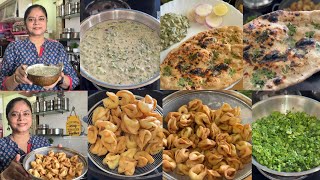 bahut tareef milegi diwali prep snacks amp Lunch🍱 mathri namakpara🌺 methi matar malai🌺 tawa aata naan [upl. by Kenny748]