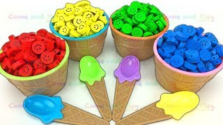 4 Smiley Face Emoji Covered Ice Cream Cup Surprise Toys With Eggs and Blind bags [upl. by Kan]