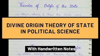 Divine Origin Theory  Theory of Origin of State Political Science CSSPMS Paper1 [upl. by Melar977]