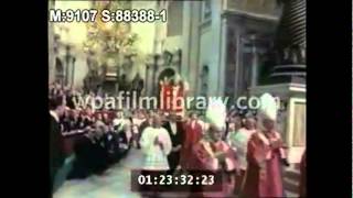 Pope Paul VI giving Holy Communion and Sedia Gestatoria 1970 [upl. by Haik]