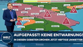 DEUTSCHLAND Aufgepasst Keine Entwarnung In diesen Gebieten drohen jetzt heftige Unwetter [upl. by Gherardo]