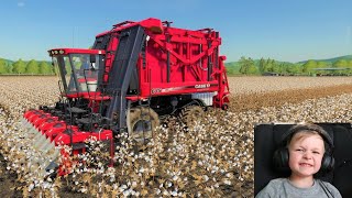 Farming simulator 19  Its time to harvest cotton  Hudsons playground gaming [upl. by Lajet]