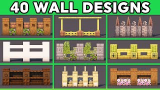 40 Must Know Minecraft Wall Designs Tutorial [upl. by Jarrid]