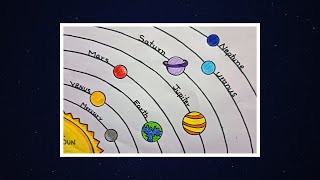 Very Easy Solar System Drawing  How to Draw Solar System Easy  Christmas Special Drawing [upl. by Hcirteid271]