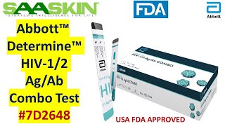 Abbott™ Determine™ HIV12 AgAb Combo Test  USA FDA Approved  7D2648  Abbott Point of Care [upl. by Vesta937]