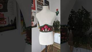 Crochet Mushroom Corset 🍄♥️ crochet mushrooms corset handmade stopmotion [upl. by Ardnayek]