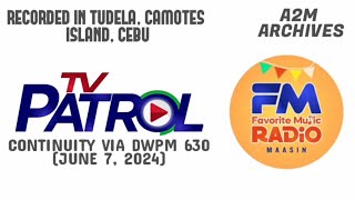 965 FM Radio Maasin  continuity to TV Patrol June 7 2024 [upl. by Ailehs]