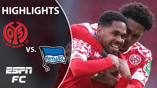 Mainz splits the points with Hertha Berlin to extend unbeaten run  ESPN FC Bundesliga Highlights [upl. by Latt316]