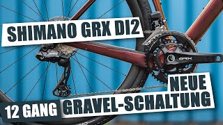 Shimano GRX Di2 12fach Mehr Gänge einfacher Schalten – alles zur elektronischen Gravel Gruppe [upl. by Werd]